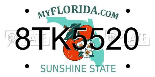 8TK5520 Florida License Plate