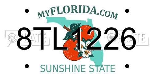8TL1226 Florida License Plate
