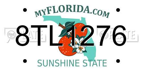 8TL1276 Florida License Plate