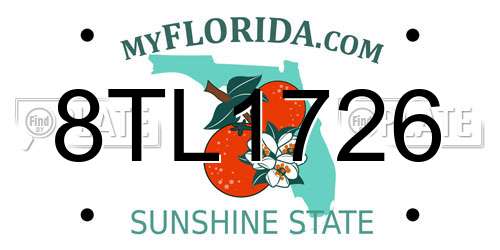 8TL1726 Florida License Plate