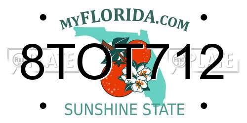 8TOT712 Florida License Plate