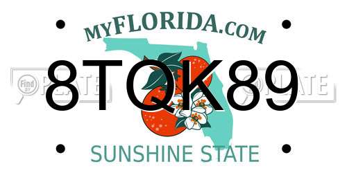 8TQK89 Florida License Plate