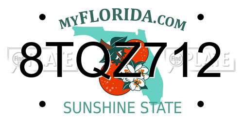 8TQZ712 Florida License Plate