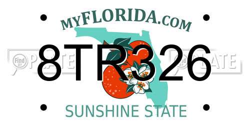 8TR326 Florida License Plate