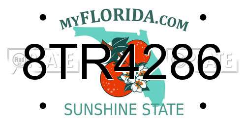 8TR4286 Florida License Plate