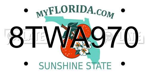 8TWA970 Florida License Plate