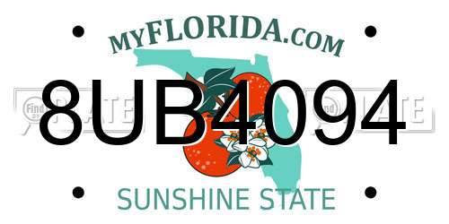 8UB4094 Florida License Plate