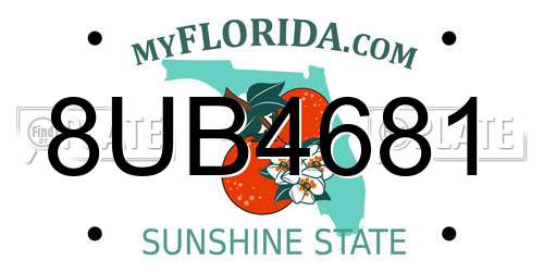 8UB4681 Florida License Plate