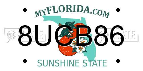 8UCB86 Florida License Plate