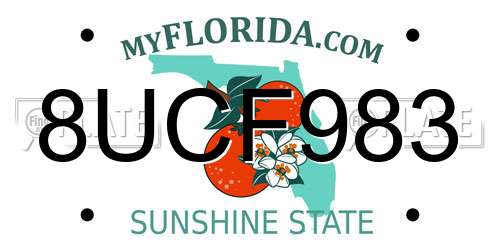 8UCF983 Florida License Plate