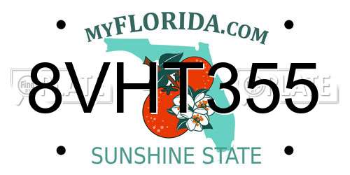 8VHT355 Florida License Plate