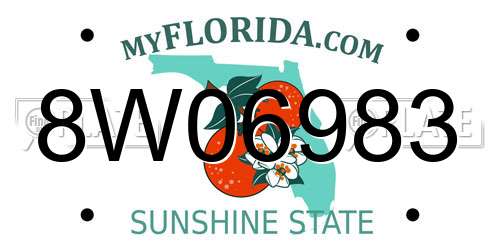 8W06983 Florida License Plate