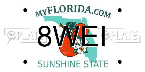 8WEI Florida License Plate