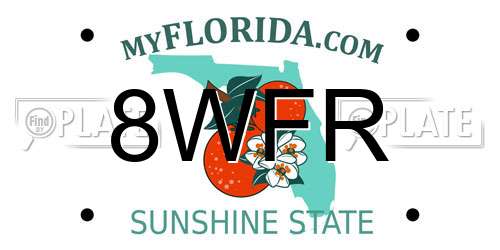 8WFR Florida License Plate
