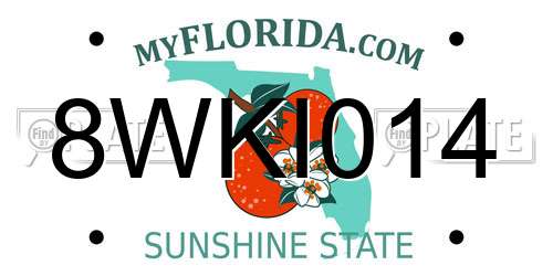 8WKI014 Florida License Plate