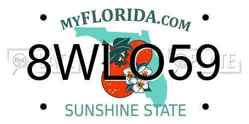 8WLO59 Florida License Plate