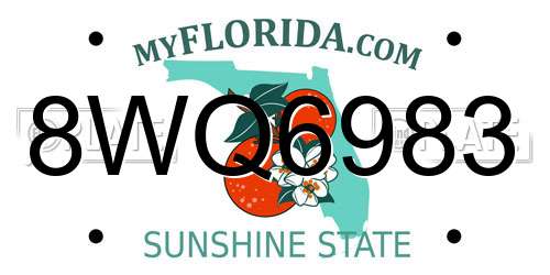 8WQ6983 Florida License Plate