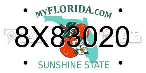8X83020 Florida License Plate