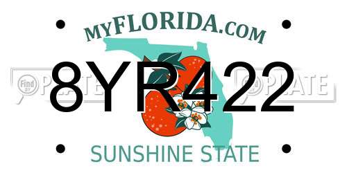 8YR422 Florida License Plate