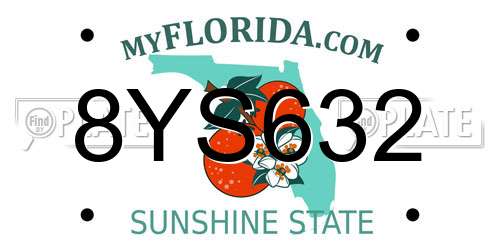 8YS632 Florida License Plate