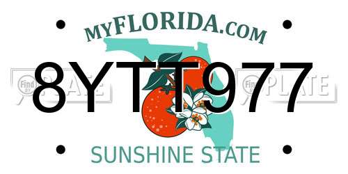 8YTT977 Florida License Plate