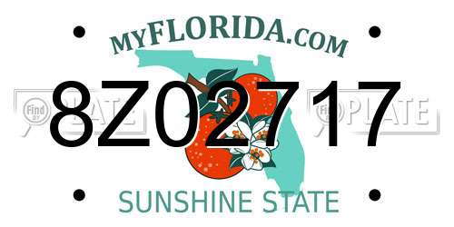 8Z02717 Florida License Plate