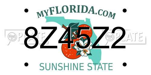 8Z45Z2 Florida License Plate