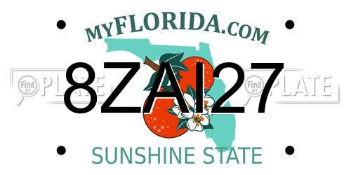 8ZAI27 Florida License Plate
