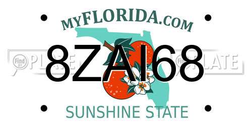8ZAI68 Florida License Plate