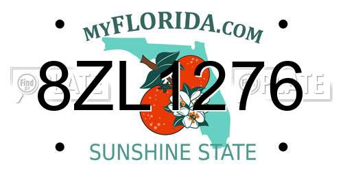 8ZL1276 Florida License Plate