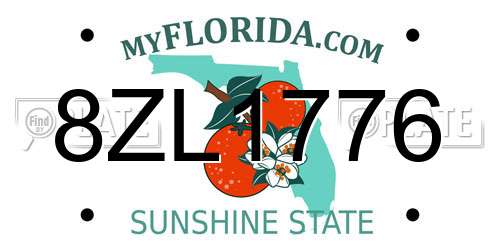 8ZL1776 Florida License Plate