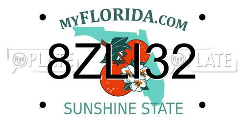 8ZLI32 Florida License Plate