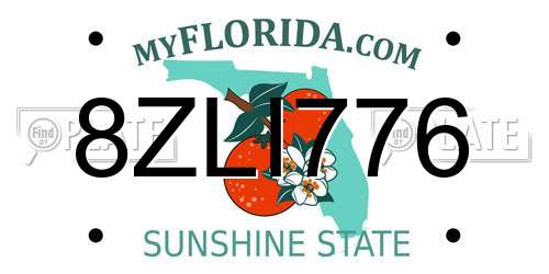 8ZLI776 Florida License Plate
