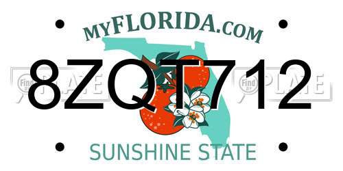 8ZQT712 Florida License Plate
