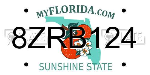 8ZRB124 Florida License Plate