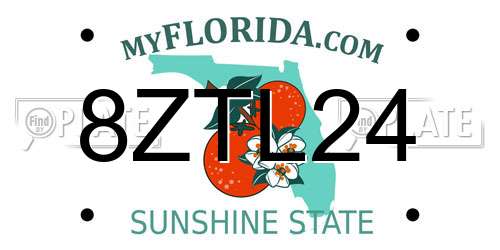 8ZTL24 Florida License Plate