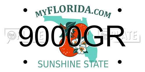 9000GR Florida License Plate