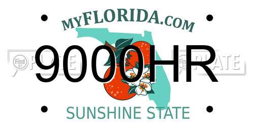 9000HR Florida License Plate