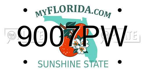 9007PW Florida License Plate