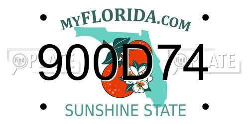900D74 Florida License Plate