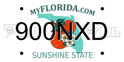 900NXD Florida License Plate