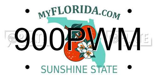 900PWM Florida License Plate