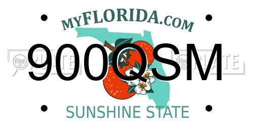 900QSM Florida License Plate