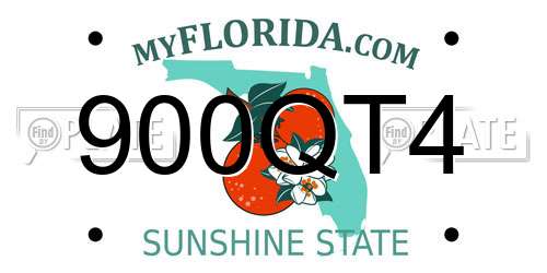 900QT4 Florida License Plate