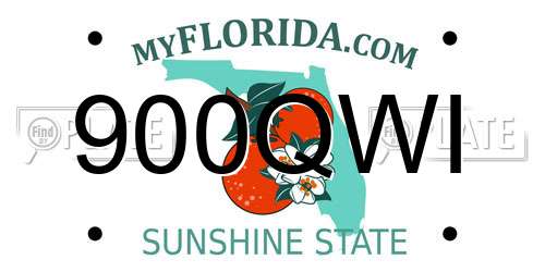 900QWI Florida License Plate