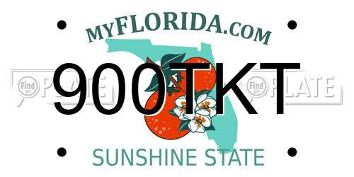 900TKT Florida License Plate