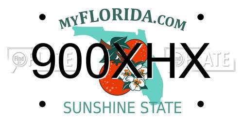 900XHX Florida License Plate