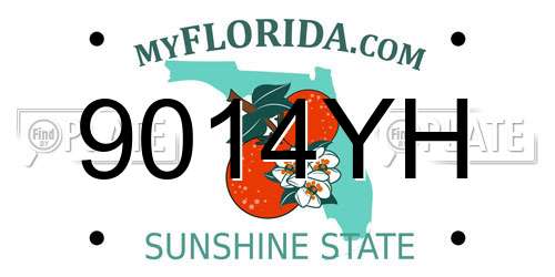 9014YH Florida License Plate