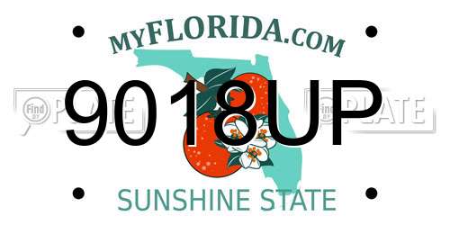 9018UP Florida License Plate