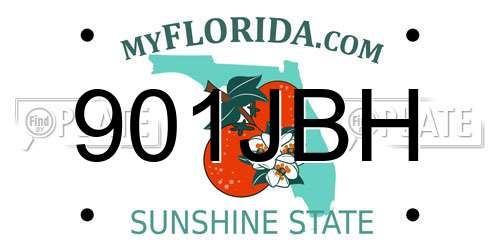 901JBH Florida License Plate